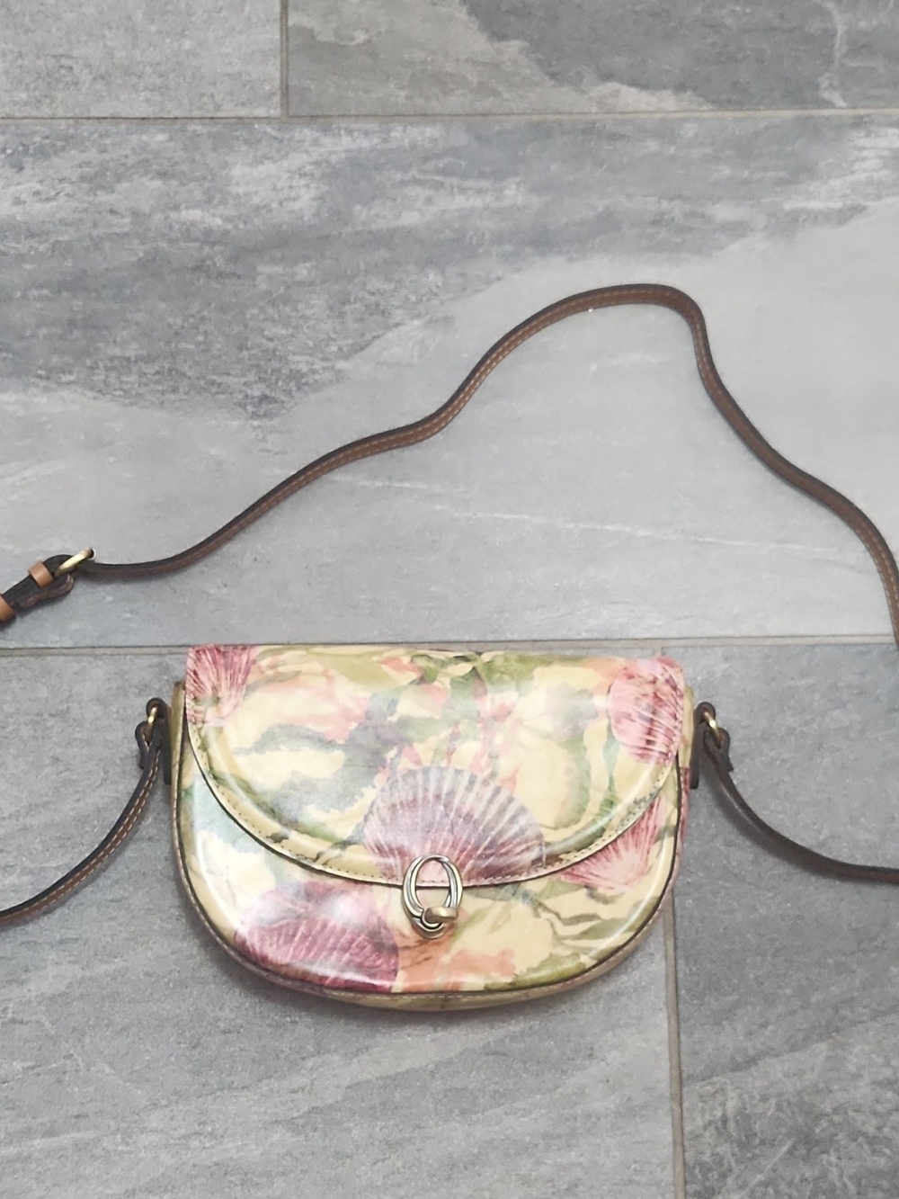 Patricia Nash Pink & Cream Seashell Floral Crossbody